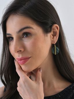 Sohi - Green Designer Drop Earrings