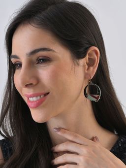 Sohi - Black Designer Drop Earrings
