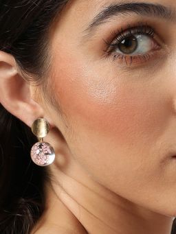 Sohi - Pink Designer Stone Drop Earring