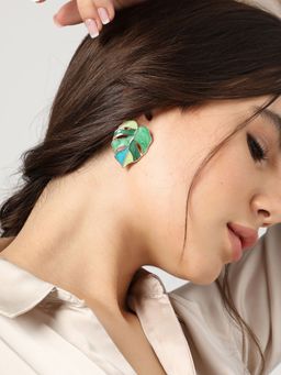 Sohi - Green Designer Stud Earrings