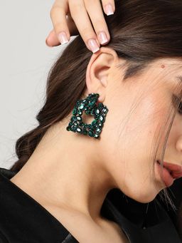 Sohi - Green Designer Stone Drop Earring