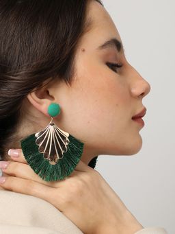 Sohi - Green Designer Stone Drop Earring