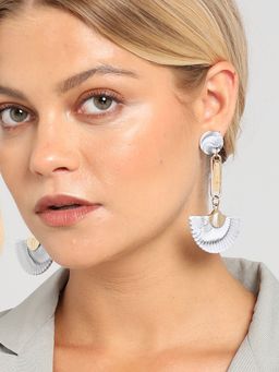 Sohi - Grey Designer Stone Drop Earring