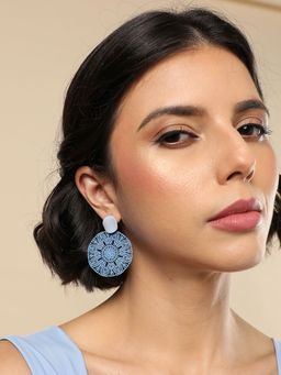 Sohi - Blue Designer Stone Drop Earring