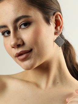 Sohi - Silver Designer Stone Drop Earring