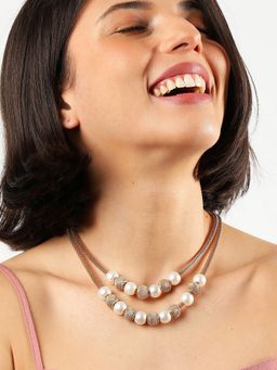 Sohi - Gold Plated Pearls Layered Necklace