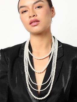 Sohi - White Pearls Layered Necklace