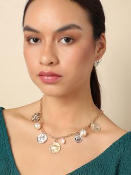 Sohi - Gold Coins and Pearls Necklace
