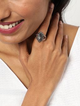 Sohi - Gold Plated Designer Stone Ring