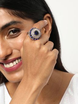 Sohi - Gold Plated Designer Stone Ring