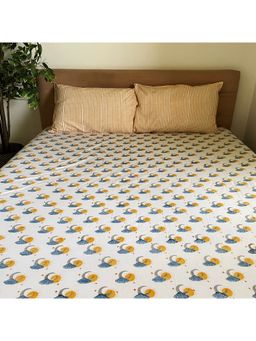 House of Ekam - Sun and Moon Bedsheet with Pillow Covers
