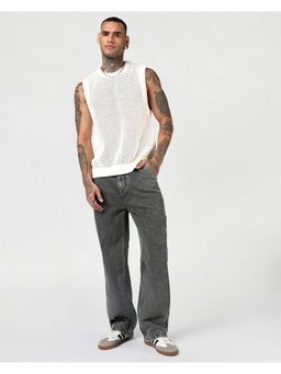 Bewakoof - Men'S Grey Washed Baggy Fit Carpenter Mid-Rise Jeans