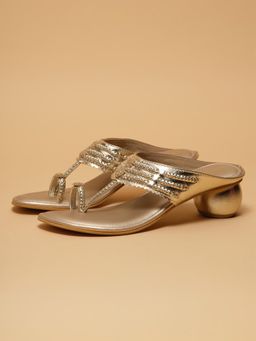 ERIDANI - Women Avya Gold Block Heels