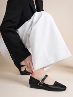 Drop Bold - Black Mary Jane Ballerinas for Women