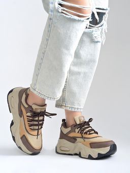 Shoetopia - Women Brown Street Sneakers