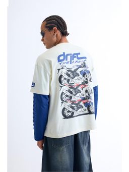 Bonkers Corner - White Line Drift Long Sleeve T-Shirt for Men