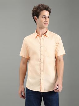 Pepe Jeans - Men Orange Solid Short Sleeves Shirt