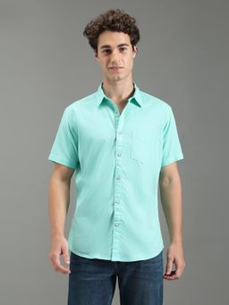 Pepe Jeans - Men Blue Solid Short Sleeves Shirt