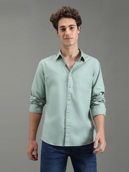 Pepe Jeans - Men Green Solid Long Sleeves Shirt