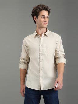 Pepe Jeans - Men Beige Solid Long Sleeves Shirt