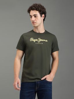 Pepe Jeans - Men Olive Printed Short Sleeves T-Shirts