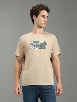 Pepe Jeans - Men Beige Graphic Short Sleeves T-Shirts