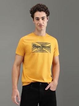 Pepe Jeans - Men Yellow Printed Short Sleeves T-Shirts