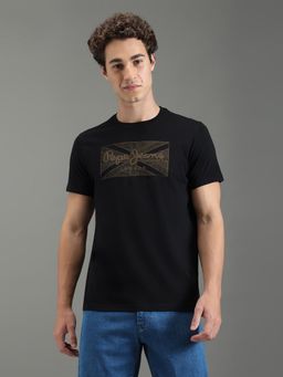 Pepe Jeans - Men Black Printed Short Sleeves T-Shirts