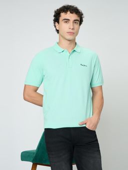Pepe Jeans - Green Solid Men Short Sleeve Polo T-shirt