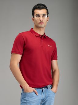 Pepe Jeans - Red Solid Men Short Sleeve Polo T-shirt