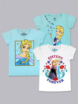 Kidsville - Frozen Featured T-Shirts for Girls (Pack of 3)