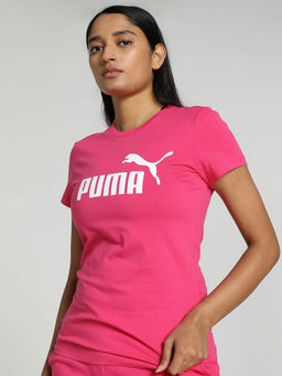 Puma - Essentials Logo Womens Pink T-Shirt