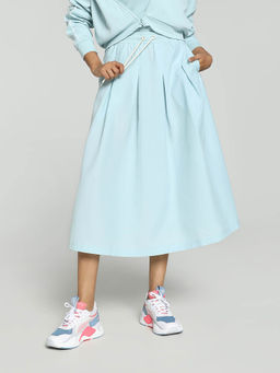 Puma - Infuse Pleated Midi Women's Blue Skirts