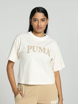 Puma - Squad Typography Women's Off White T-Shirt