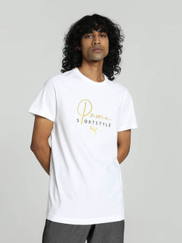 Puma - Classics Embroidered Men's White T-Shirt