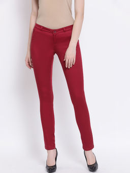 CRIMSOUNE CLUB - Women Red Solid Trouser