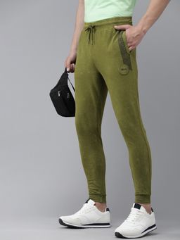 The Bear House - Ardor Edition Men Green Acid Wash Slim Fit Cotton Track Pants
