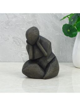 HomeTown - Noire Polyresin Man Headsat 15 Cm Black