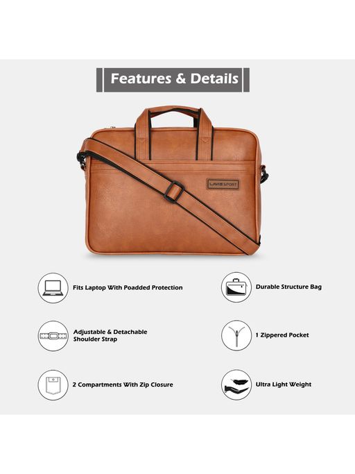 Buy Lavie Sport Compartment Director Unisex Laptop briefcase Bag