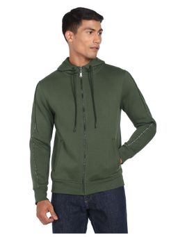 Arrow Newyork - Men Olive Brand Piping Hood Sweatshirt