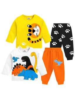 Kuchipoo - Multi-Color Printed T-shirts and Joggers (Set of 4)