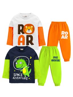 Kuchipoo - Multi-Color Printed T-shirts and Joggers (Set of 4)