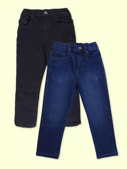 KiddoPanti - Multi-Color Solid Jeans (Pack of 2)