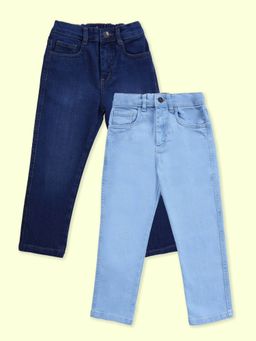 KiddoPanti - Multi-Color Solid Jeans (Pack of 2)