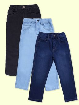 KiddoPanti - Multi-Color Solid Jeans (Pack of 3)