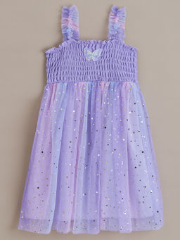 Hopscotch - Girls Purple Smocked Party Dress