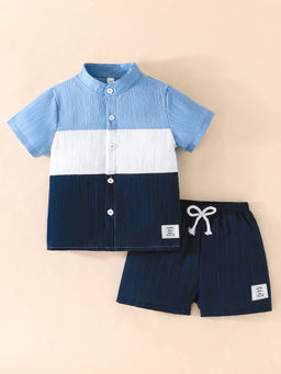 Hopscotch - Boys Multi-Color Colorblocked Shirt with Shorts