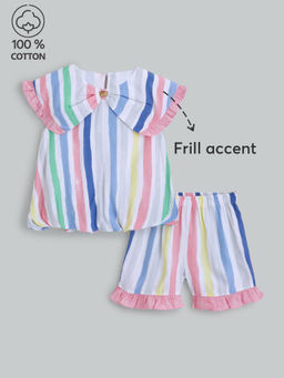 Hopscotch - Girls Multi-Color Striped Top with Shorts