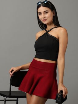 SHOWOFF - Womens Solid Na Regular Black Top
