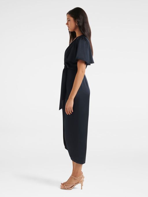 forever new carolina satin midi dress Forever New Carolina Satin Midi Dress in Black